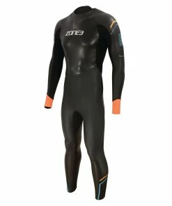 Zone 3 Zone3 - Men's Aspect 'Breaststroke' Wetsuit - Black/Blue/Orange - 2023