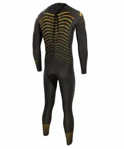 Zone 3 Zone3 - Thermal Aspect Breaststroke Wetsuit - Men's - Black/Orange/Yellow -Zoot shop Mens Aspect Thermal Wetsuit Back 96836.1665404868