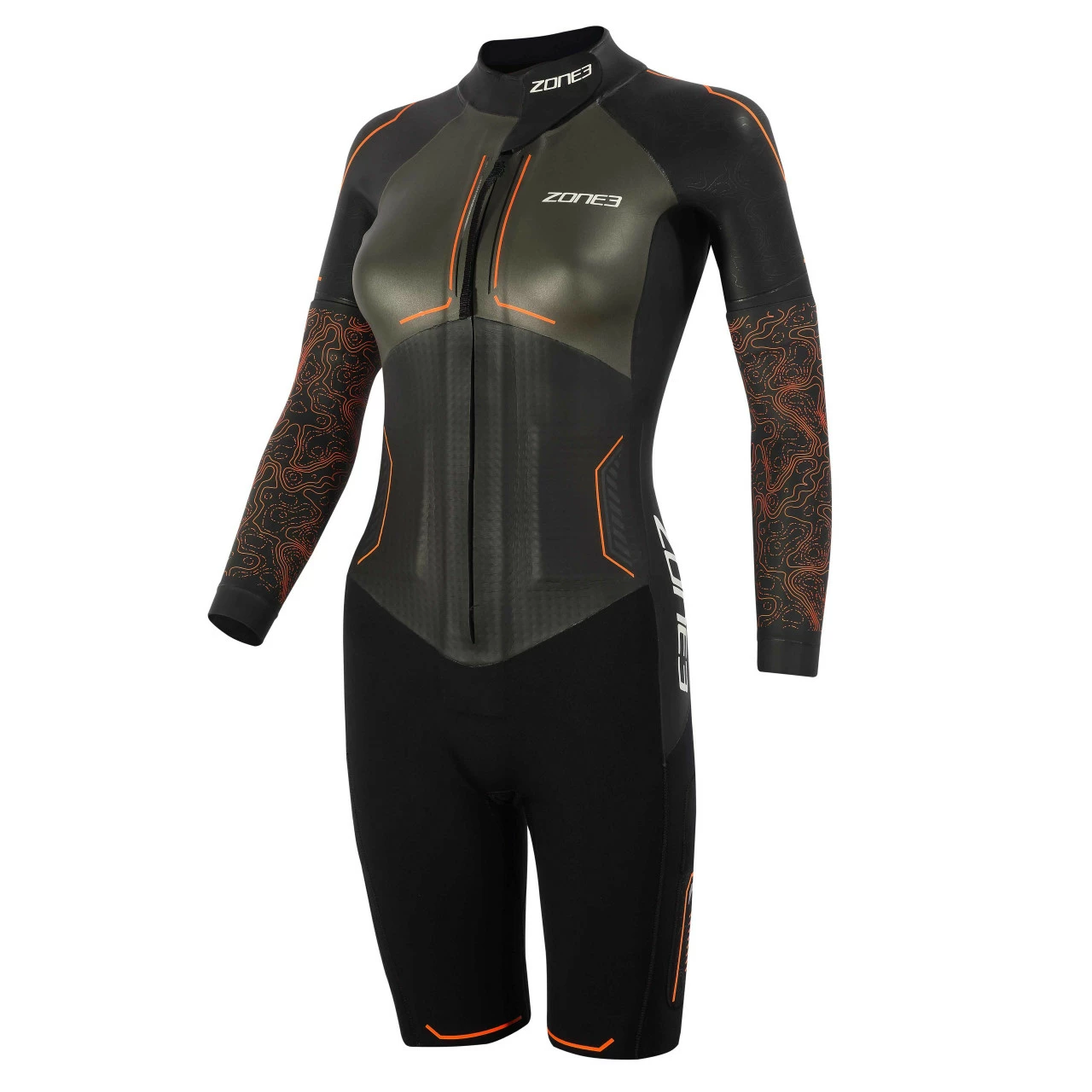 Zone 3 Zone3 - Evolution Women's Swimrun Wetsuit - Black/Orange/Gunmetal - 2023 1 Zone 3 Zone3 - Evolution Women's Swimrun Wetsuit - Black/Orange/Gunmetal - 2023