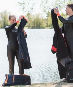 Zone 3 Zone3 - Women's Aspect 'Breaststroke' Wetsuit - Black/Blue/Orange - 2023 -Zoot shop Zone3 Feel Good Films165 27337.1675439217